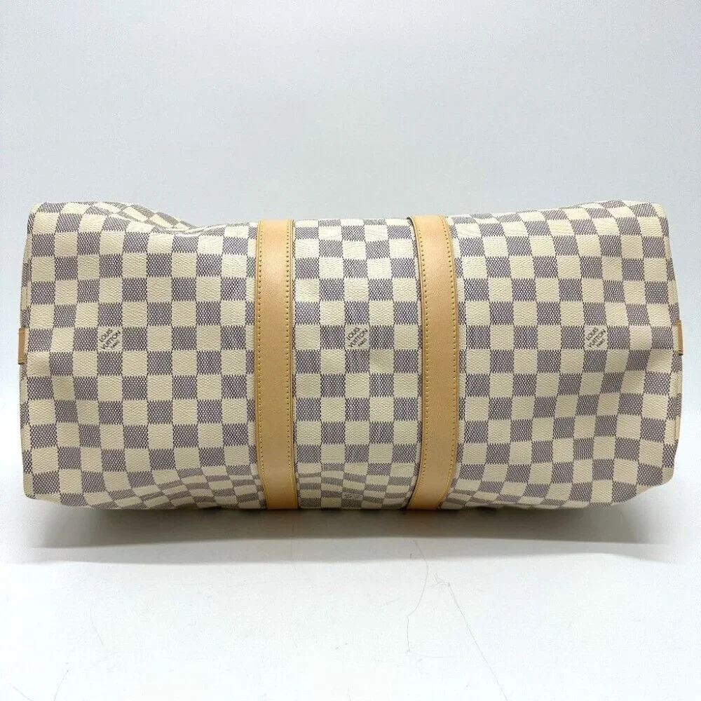 LOUIS VUITTON Damier Azur KeepallBandouliere 45 Duffle Bag Unused